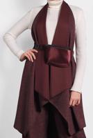 Tesettür giyim BORDO ALVİNA ASİMETRİK KESİM SALAŞ YELEK 40417