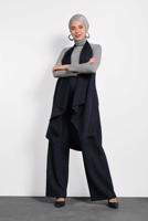 Tesettür giyim LACİVERT ALVİNA ASİMETRİK KESİM SALAŞ YELEK 40417