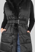 Tesettür giyim SİYAH ALVİNA KAPÜŞONLU ŞİŞME YELEK 90064