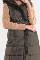 Tesettür giyim HAKİ ALVİNA KAPÜŞONLU ŞİŞME YELEK 90064