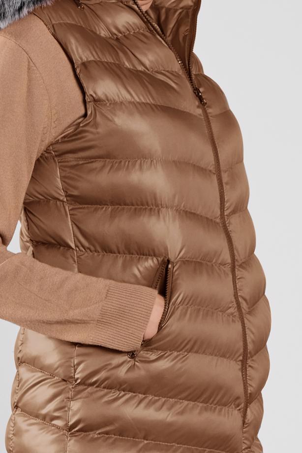 Hijab clothing  FAUX-FUR-TRIM HOODED PUFFER GILET 673 - TRENDTESETTÜR