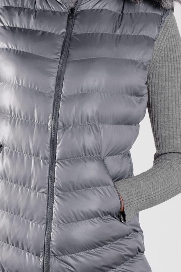 Hijab clothing  FAUX-FUR-TRIM HOODED PUFFER GILET 673 - TRENDTESETTÜR