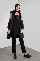 Vêtements hijab NOIR DOUDOUNE À CAPUCHE EN EFFET FOURRURE 1000 