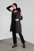 Vêtements hijab NOIR DOUDOUNE À CAPUCHE EN EFFET FOURRURE 1000 