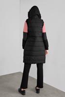 Tesettür giyim SİYAH KÜRKLÜ KAPÜŞONLU ŞİŞME YELEK 1000