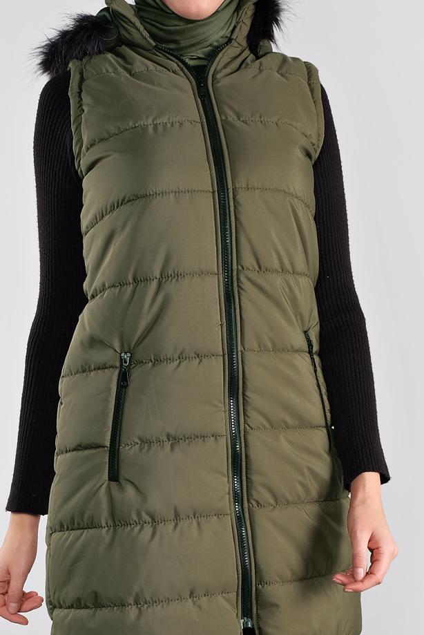 Vêtements hijab  FAUX-FUR-TRIM HOODED GILET 1000  - TRENDTESETTÜR