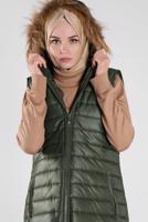 Vêtements hijab KAKI DOUDOUNE AVEC CAPUCHE 1453