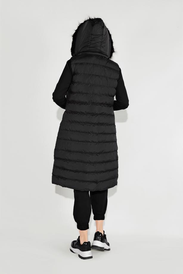 Hijab clothing  FAUX-FUR-TRIM HOODED GILET 1932 - TRENDTESETTÜR