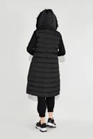 Hijab clothing BLACK FAUX-FUR-TRIM HOODED GILET 1932
