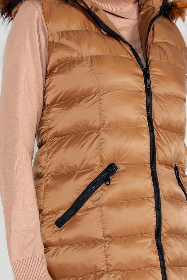 Vêtements hijab  FAUX-FUR-TRIM HOODED GILET 1932 - TRENDTESETTÜR