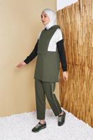 Vêtements hijab KAKI T 7356 NSS-2′Lİ PANT. EŞOFMAN TAKIM