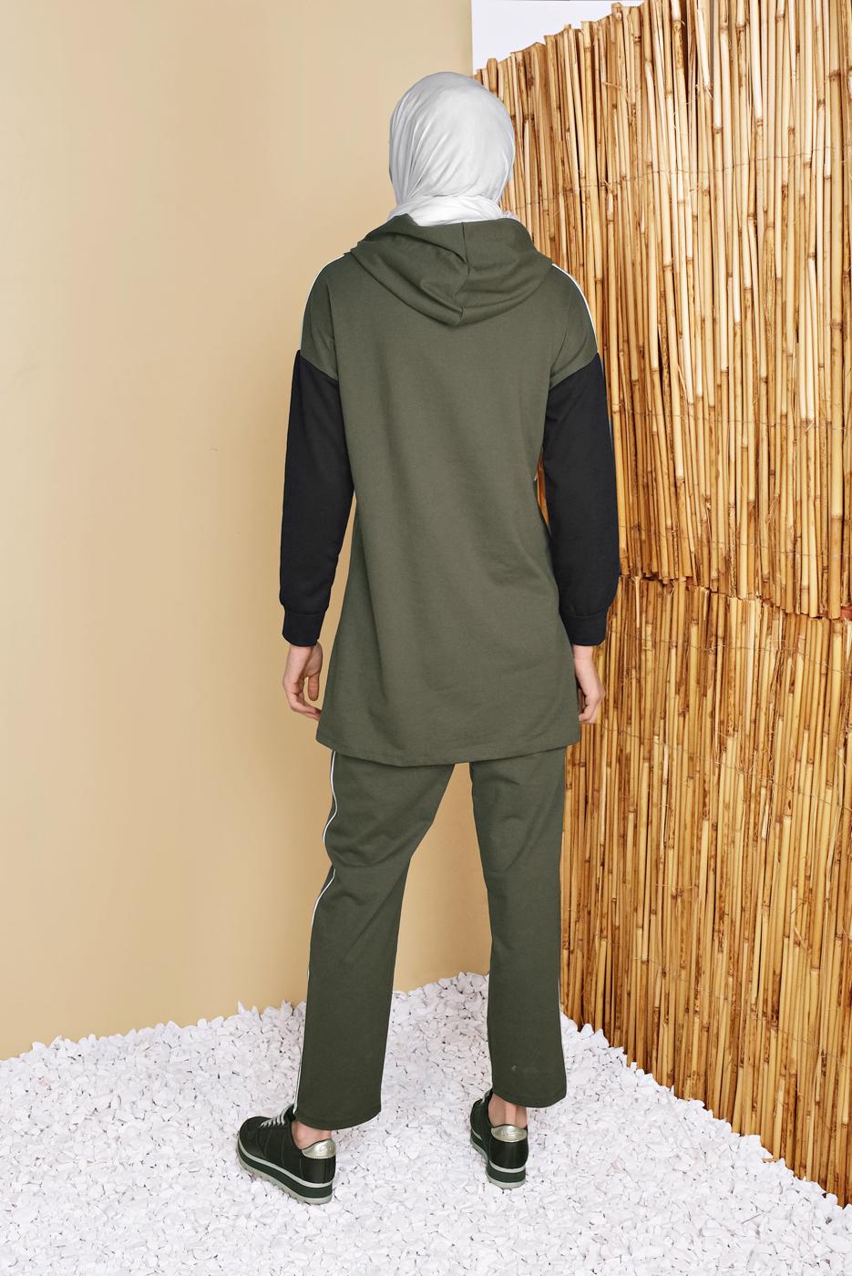 Vêtements hijab KAKI T 7356 NSS-2′Lİ PANT. EŞOFMAN TAKIM