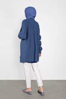 Tesettür giyim LACİVERT İNCİ İŞLEME DETAYLI HIRKA 82441