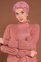 Tesettür giyim PUDRA İNCİ İŞLEME DETAYLI HIRKA 82441