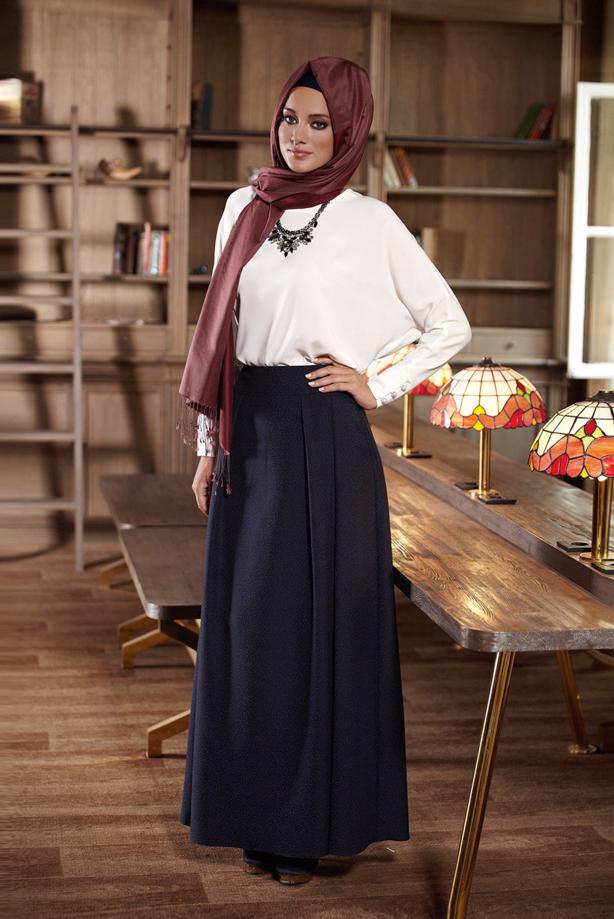Hijab clothing CREAM ALVINA ZIPPERED BLOUSE T 4462 - TRENDTESETTÜR