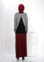 Hijab clothing BLACK ALVİNA ASYMMETRIC CUT 2-PIECE BLOUSE 4544 