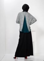 Hijab clothing GREEN ALVİNA ASYMMETRIC CUT 2-PIECE BLOUSE 4544 