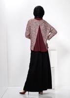 Hijab clothing CLARET RED ALVİNA ASYMMETRIC CUT 2-PIECE BLOUSE 4544 