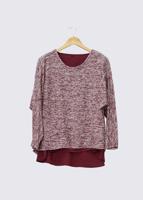 Hijab clothing CLARET RED ALVİNA ASYMMETRIC CUT 2-PIECE BLOUSE 4544 