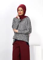 Hijab clothing NAVY BLUE ALVİNA ASYMMETRIC CUT 2-PIECE BLOUSE 4544 
