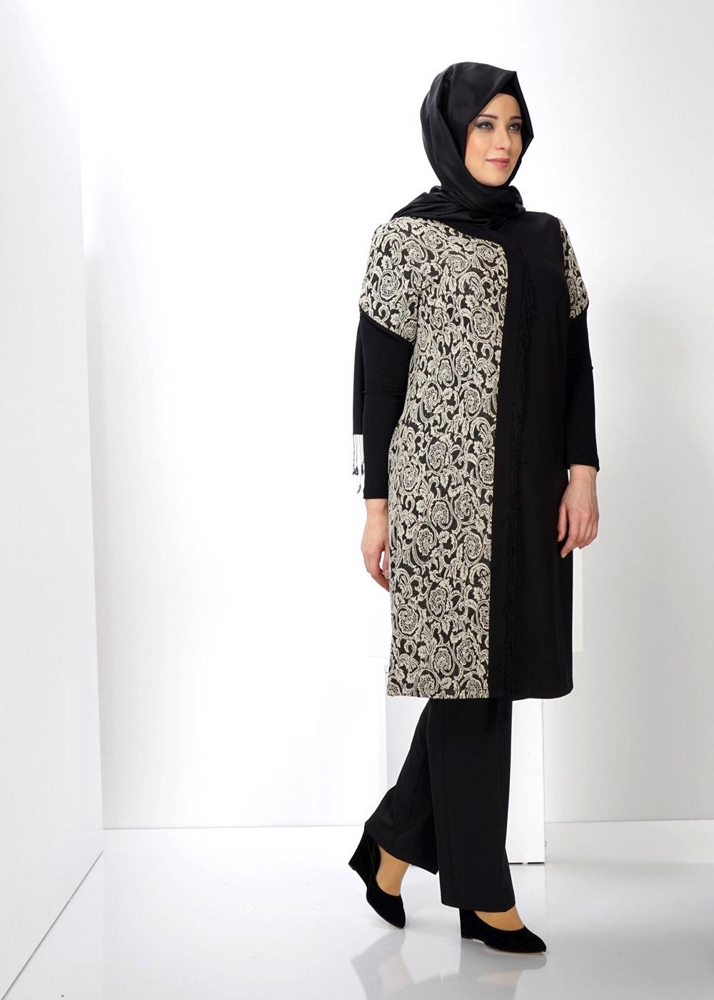 Vêtements hijab BEIGE VESTE À MOTIFS ALVINA TRICOT 2433