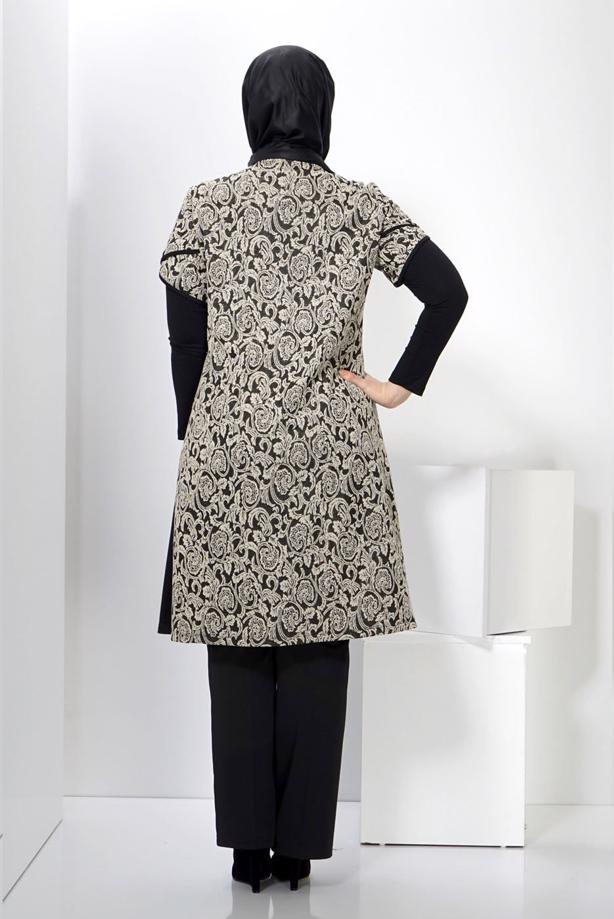 Vêtements hijab BEIGE VESTE À MOTIFS ALVINA TRICOT 2433 - TRENDTESETTÜR