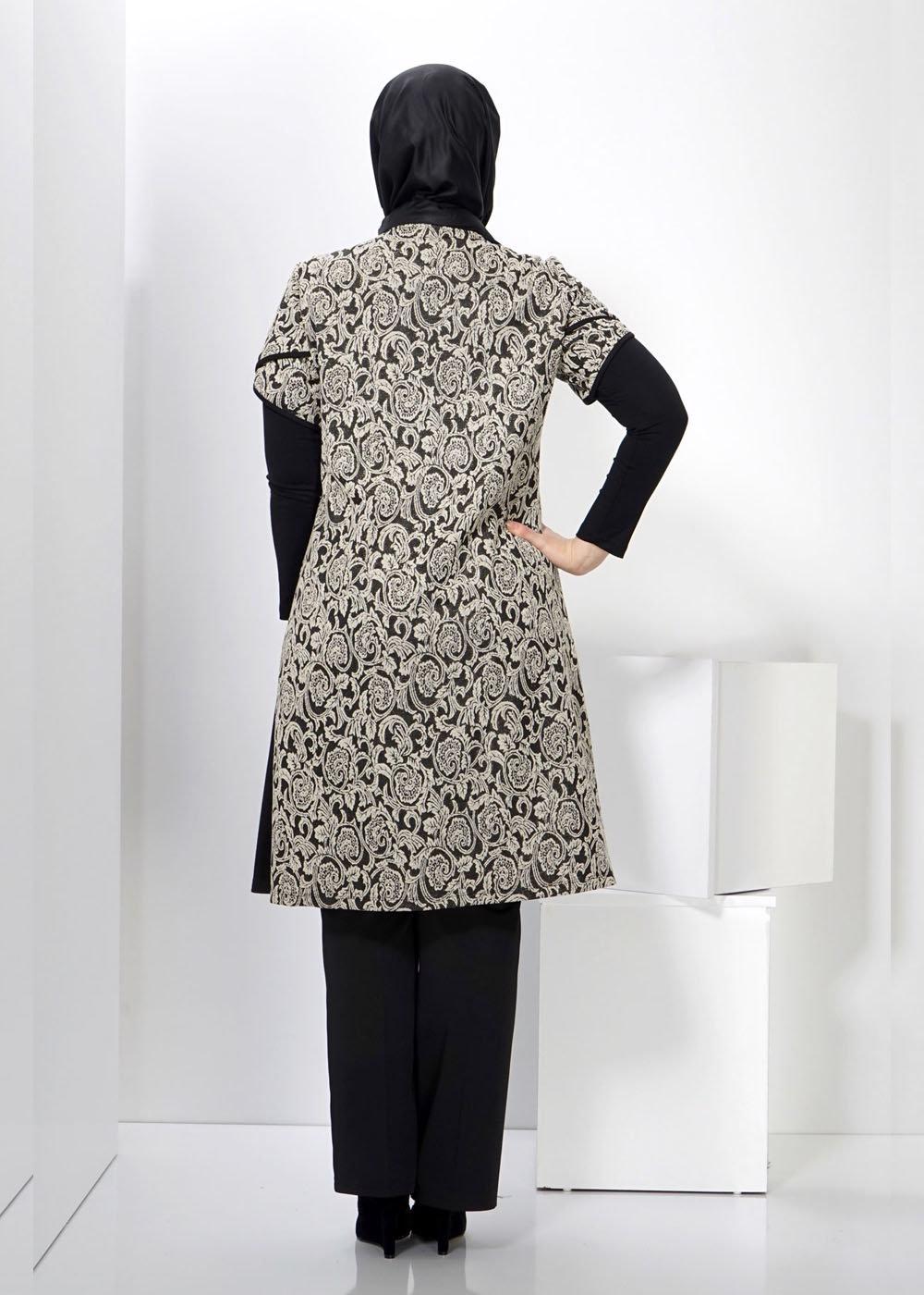 Vêtements hijab BEIGE VESTE À MOTIFS ALVINA TRICOT 2433