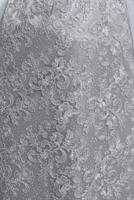 Tesettür giyim GRİ ALVİNA GÜPÜR DETAYLI ABİYE ELBİSE T 50010