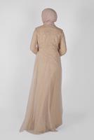 Tesettür giyim ALTIN ALVİNA TAŞLI ABİYE ELBİSE T 50036