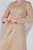 Tesettür giyim ALTIN ALVİNA TAŞLI ABİYE ELBİSE T 50036