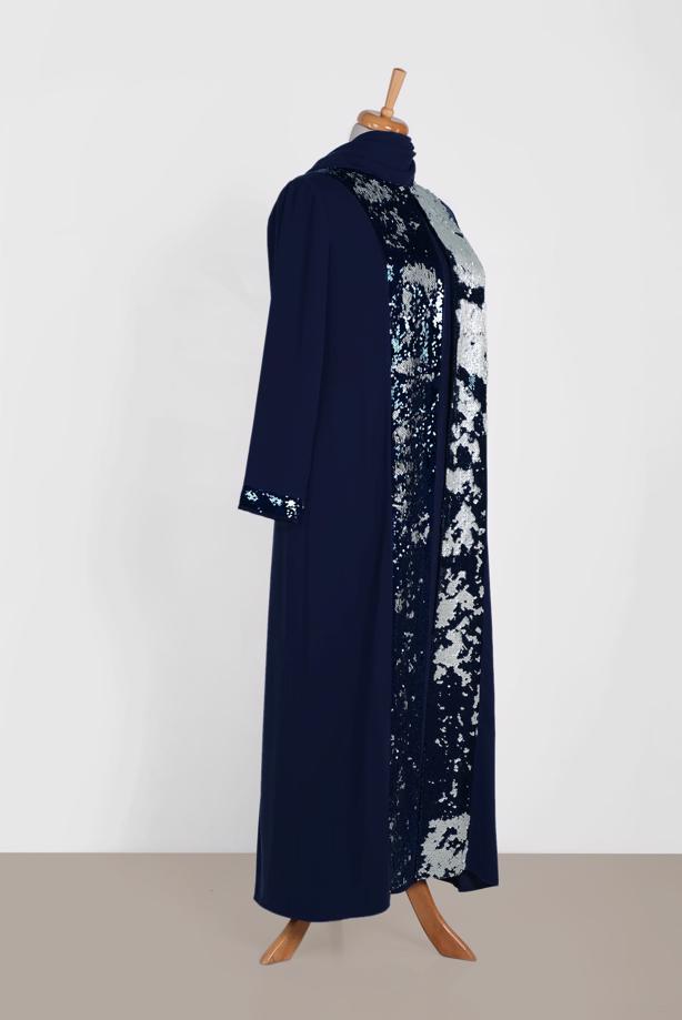 Vêtements hijab BLEU MARINE ALVINA ROBE À SEQUINS T 3550 - TRENDTESETTÜR