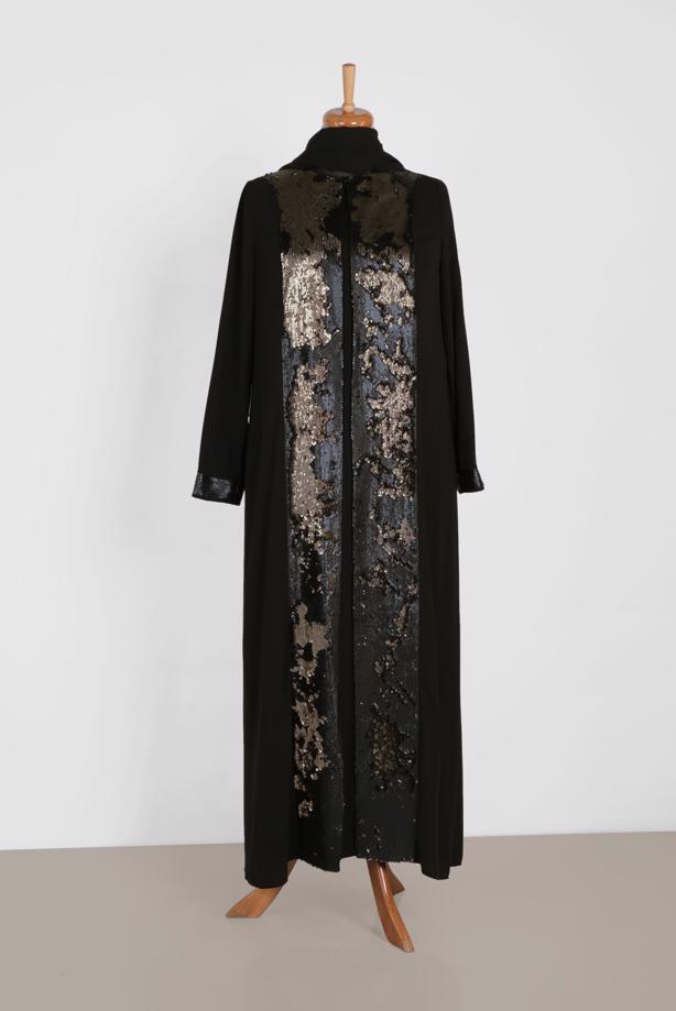 Vêtements hijab NOIR ALVINA ROBE À SEQUINS T 3550 - TRENDTESETTÜR