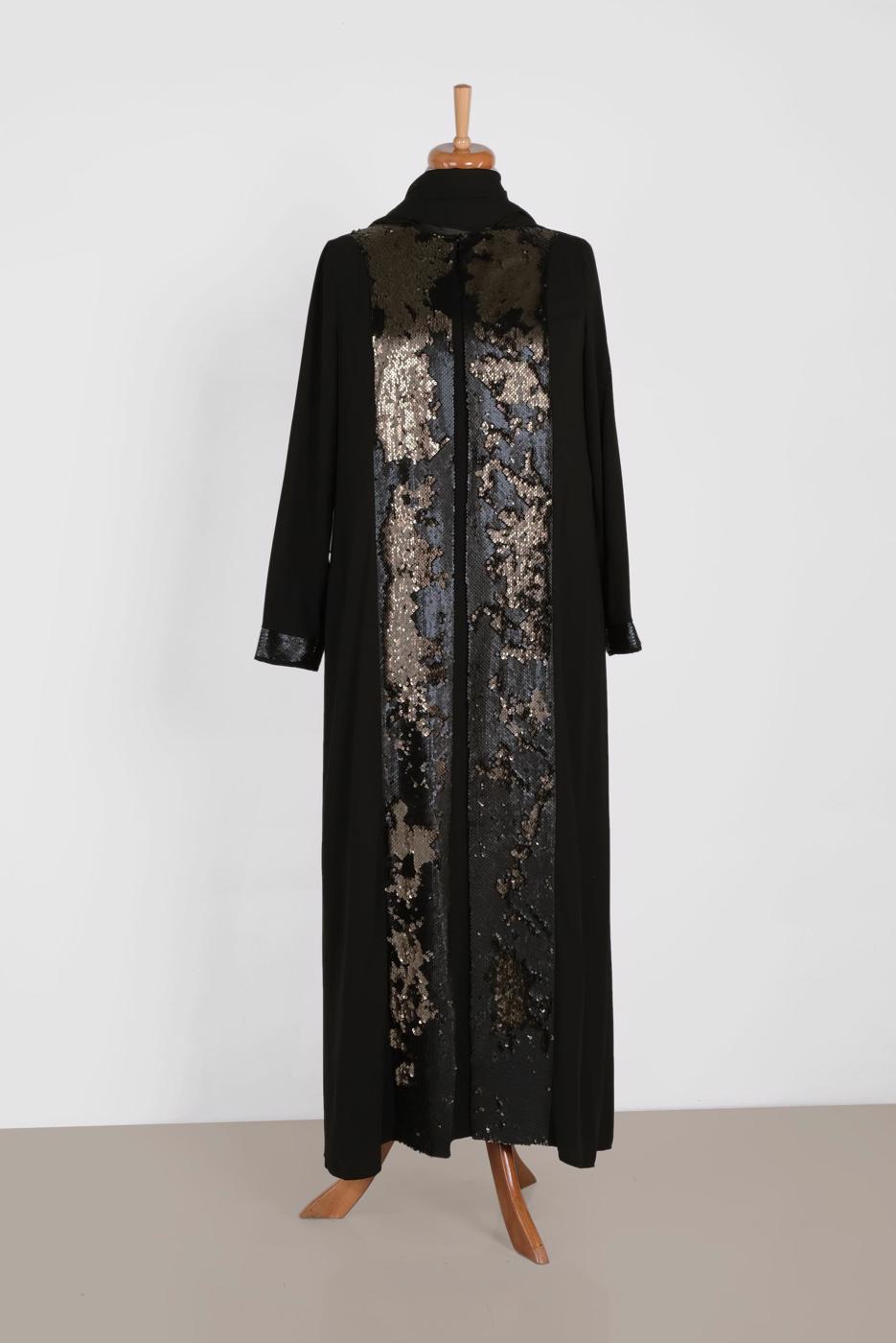 Vêtements hijab NOIR ALVINA ROBE À SEQUINS T 3550