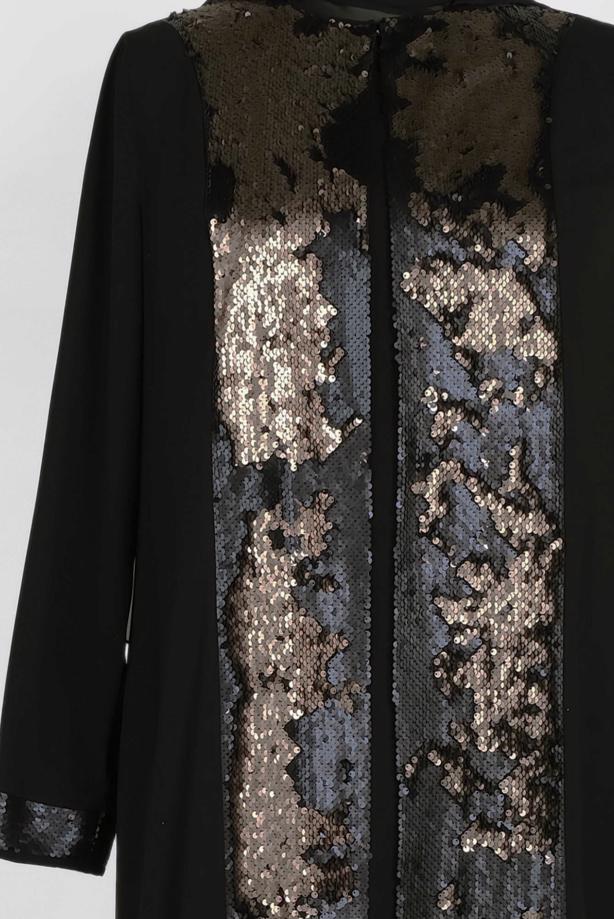 Vêtements hijab NOIR ALVINA ROBE À SEQUINS T 3550 - TRENDTESETTÜR