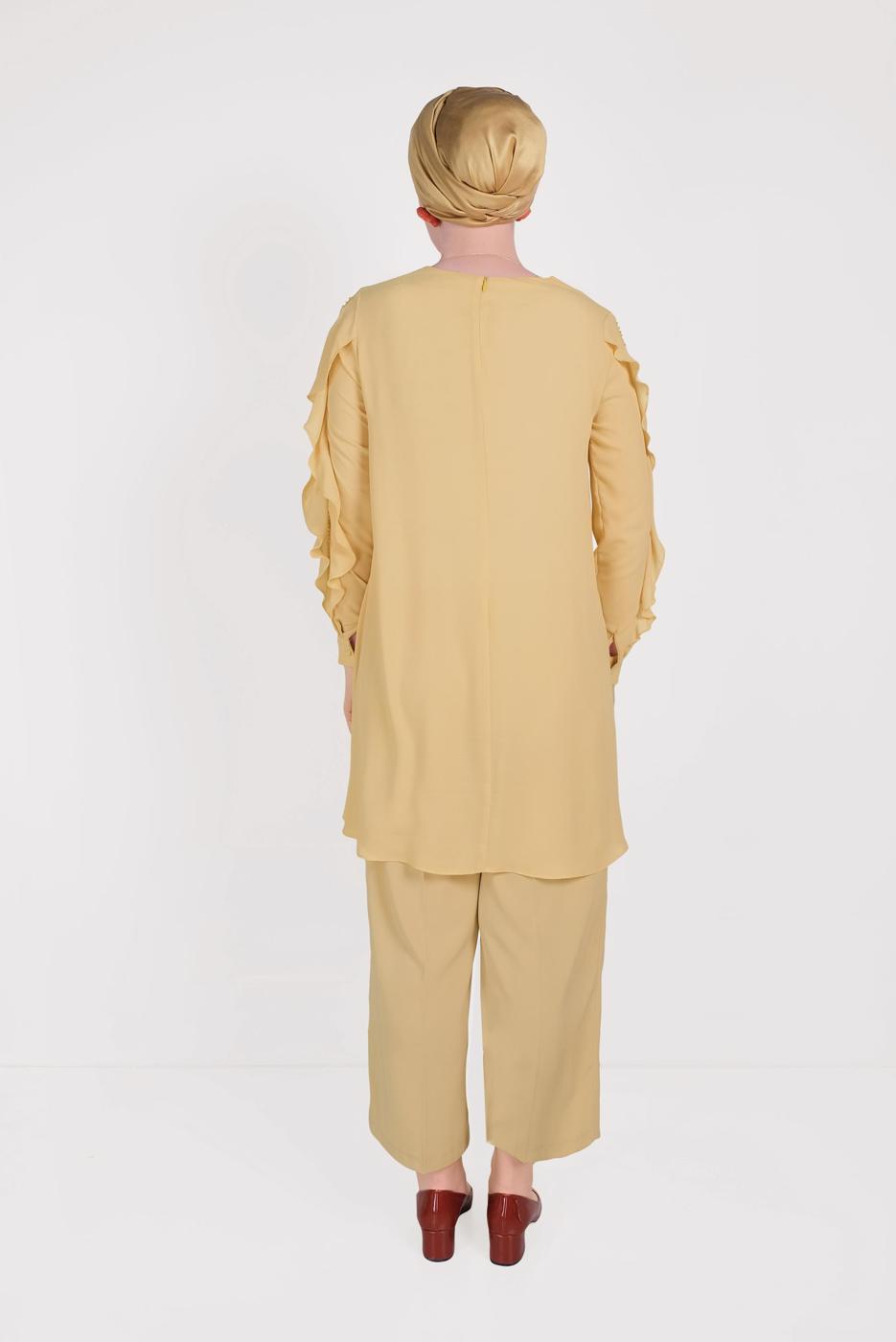 Vêtements hijab JAUNE TUNIQUE À MANCHES À VOLANTS ALVINA T 40565
