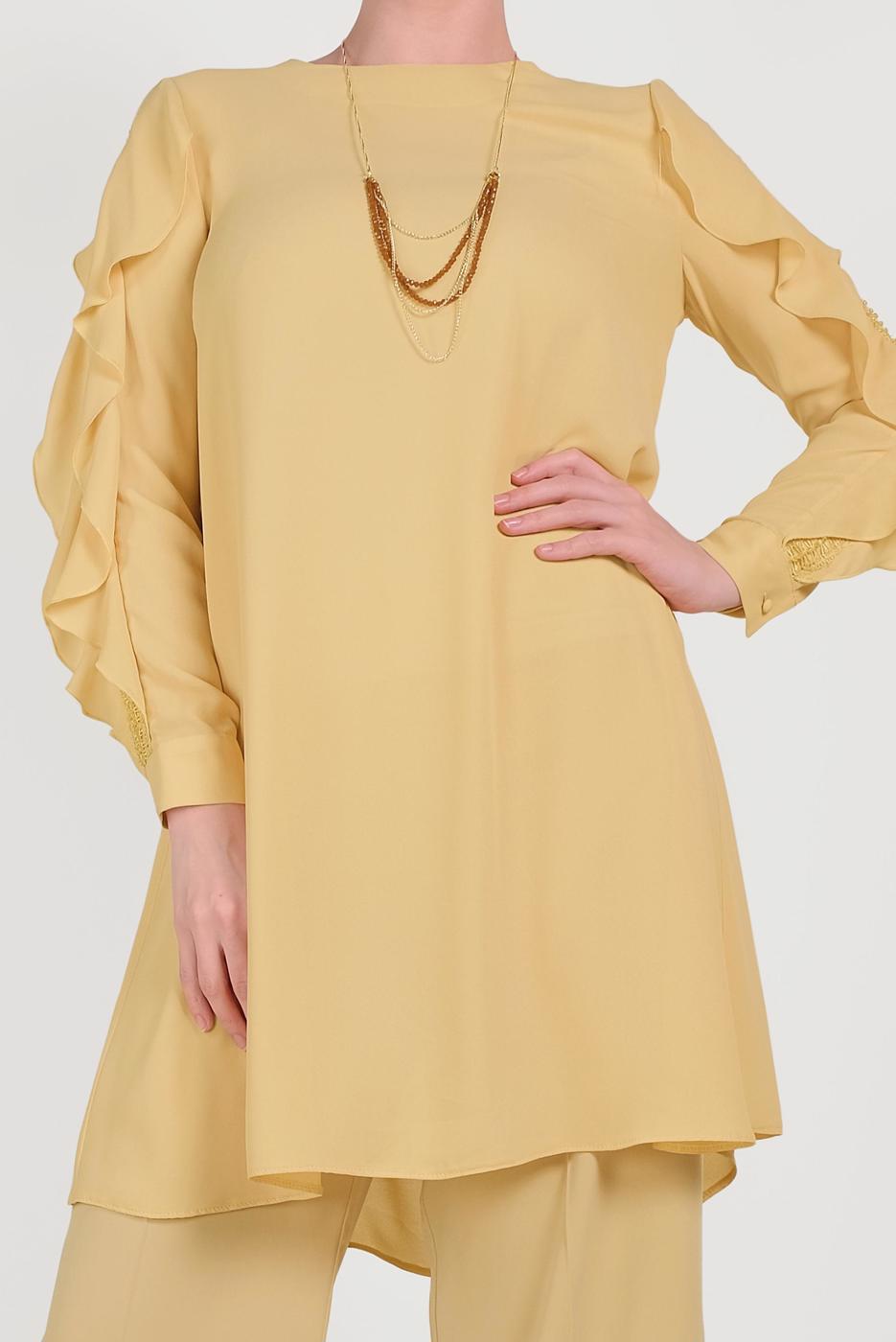 Vêtements hijab JAUNE TUNIQUE À MANCHES À VOLANTS ALVINA T 40565