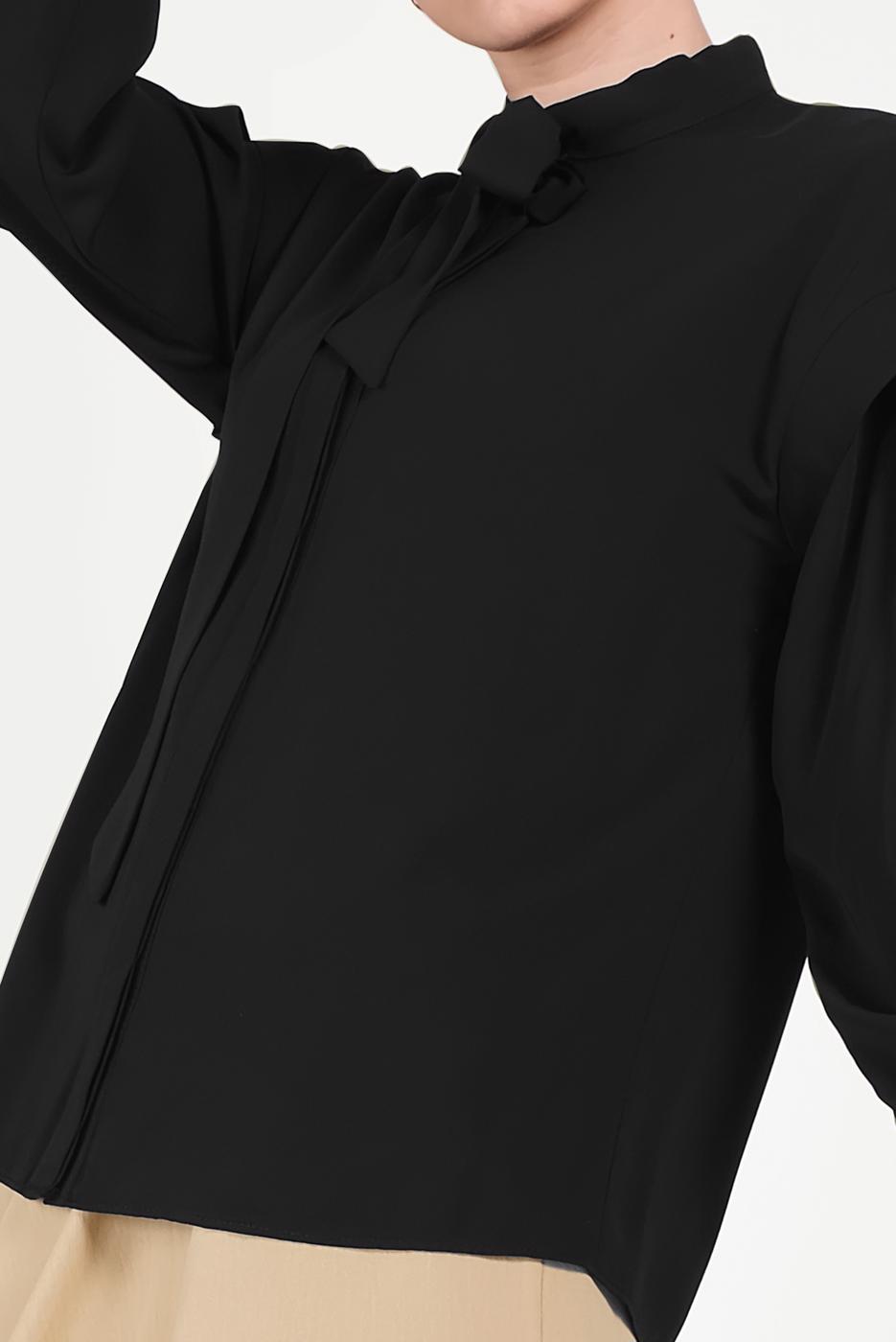Hijab clothing BLACK TIE DETAIL BLOUSE 40318 