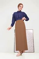 Hijab clothing NAVY BLUE TIE DETAIL BLOUSE 40318 