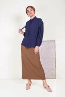 Hijab clothing NAVY BLUE TIE DETAIL BLOUSE 40318 