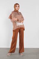 Vêtements hijab TABA COSTUME TAILLE-BOULLIONNÉE À RAYURES  4102 