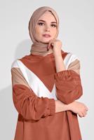 Tesettür giyim KAHVE KAPÜŞONLU TAKIM 5336