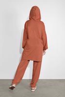 Tesettür giyim KAHVE KAPÜŞONLU TAKIM 5336