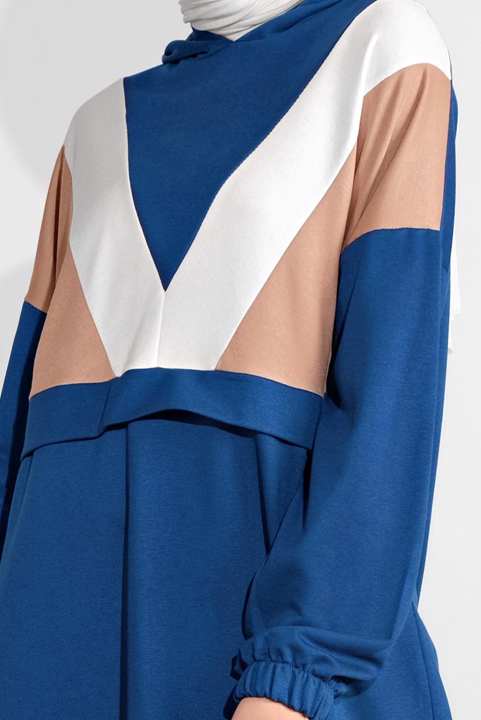 Tesettür giyim LACİVERT KAPÜŞONLU TAKIM 5336