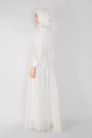 Hijab clothing CREAM PEARL EMBROIDERED NIGHT DRESS 23110 