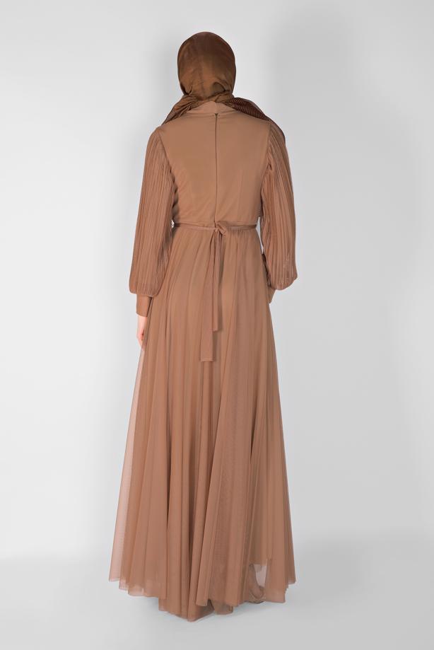 Vêtements hijab  PEARL EMBROIDERED NIGHT DRESS 23110  - TRENDTESETTÜR