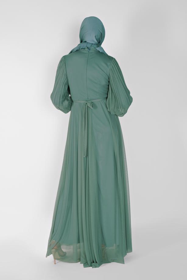 Vêtements hijab  PEARL EMBROIDERED NIGHT DRESS 23110  - TRENDTESETTÜR