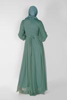 Vêtements hijab VERT ROBE DE NUIT BRODÉE PERLE  23110 