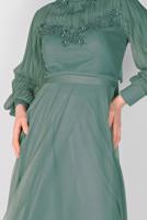 Vêtements hijab VERT ROBE DE NUIT BRODÉE PERLE  23110 