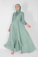 Vêtements hijab VERT ROBE DE SOIRÉE BRODÉE  42110 