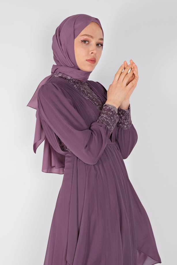 Vêtements hijab  EMBROIDERED EVENING DRESS  42110  - TRENDTESETTÜR